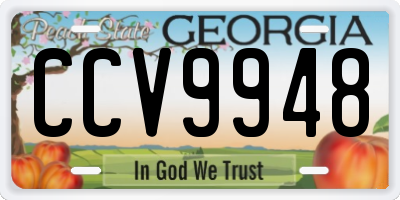 GA license plate CCV9948