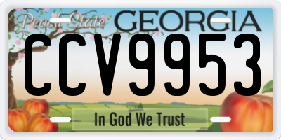 GA license plate CCV9953