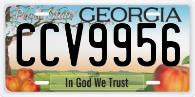 GA license plate CCV9956