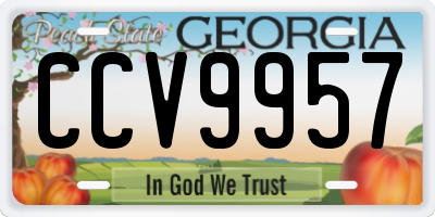 GA license plate CCV9957