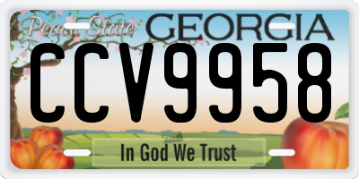 GA license plate CCV9958
