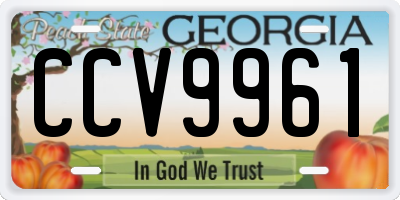 GA license plate CCV9961