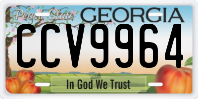 GA license plate CCV9964