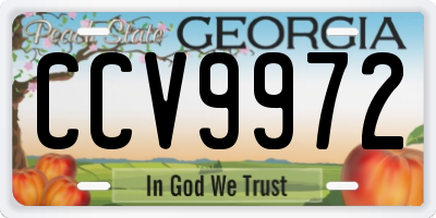 GA license plate CCV9972
