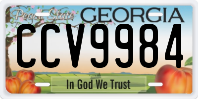 GA license plate CCV9984