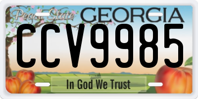 GA license plate CCV9985