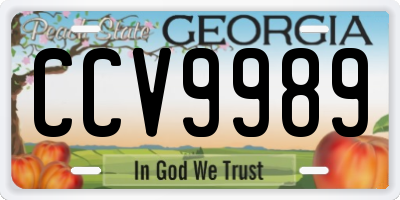 GA license plate CCV9989