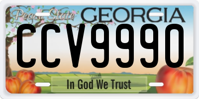GA license plate CCV9990