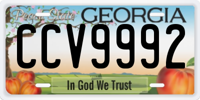 GA license plate CCV9992