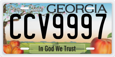 GA license plate CCV9997