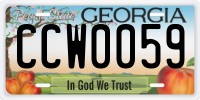 GA license plate CCW0059