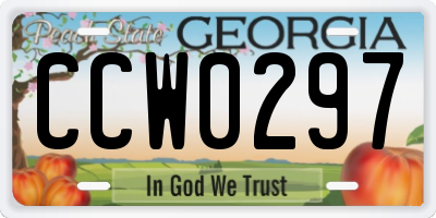 GA license plate CCW0297