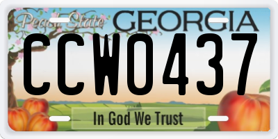 GA license plate CCW0437