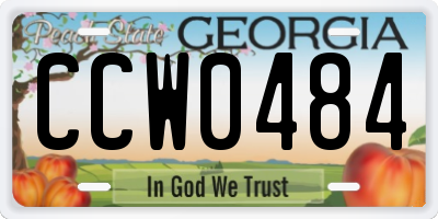 GA license plate CCW0484