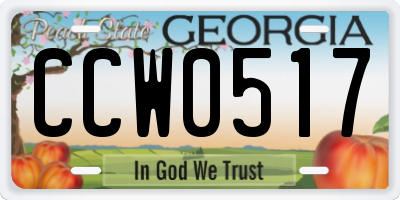 GA license plate CCW0517