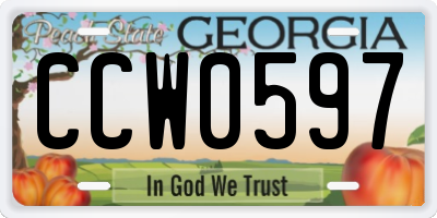 GA license plate CCW0597