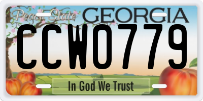 GA license plate CCW0779