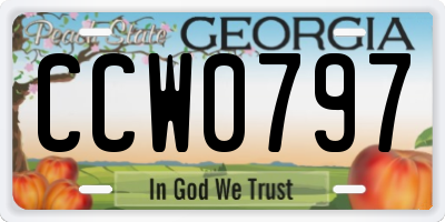 GA license plate CCW0797