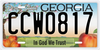 GA license plate CCW0817