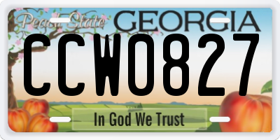 GA license plate CCW0827