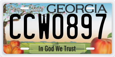 GA license plate CCW0897