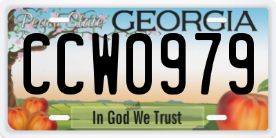 GA license plate CCW0979
