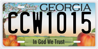 GA license plate CCW1015