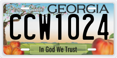 GA license plate CCW1024
