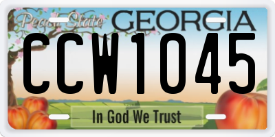 GA license plate CCW1045