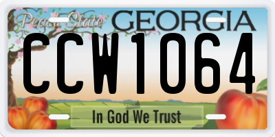 GA license plate CCW1064