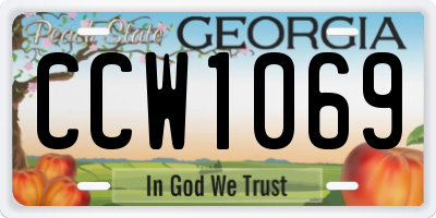 GA license plate CCW1069