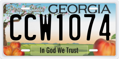 GA license plate CCW1074