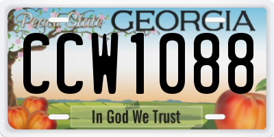 GA license plate CCW1088