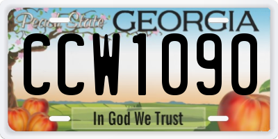 GA license plate CCW1090