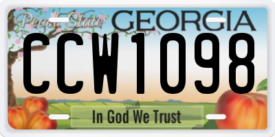 GA license plate CCW1098