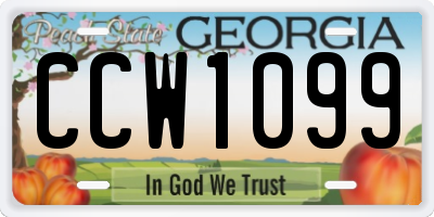 GA license plate CCW1099