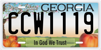 GA license plate CCW1119