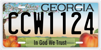 GA license plate CCW1124