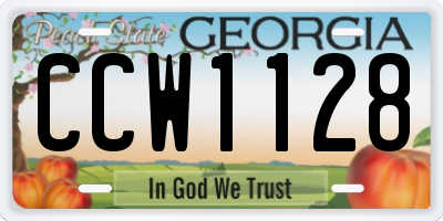 GA license plate CCW1128