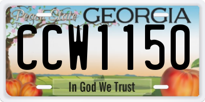 GA license plate CCW1150