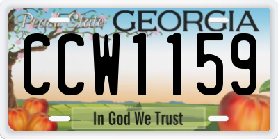 GA license plate CCW1159