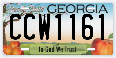 GA license plate CCW1161