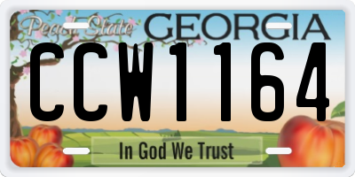 GA license plate CCW1164