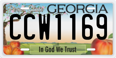 GA license plate CCW1169