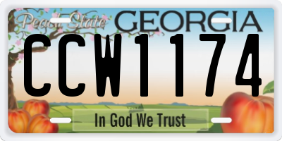 GA license plate CCW1174