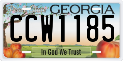 GA license plate CCW1185