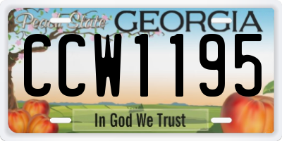 GA license plate CCW1195