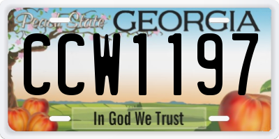 GA license plate CCW1197