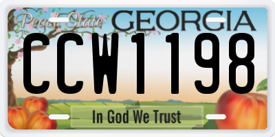 GA license plate CCW1198