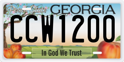 GA license plate CCW1200